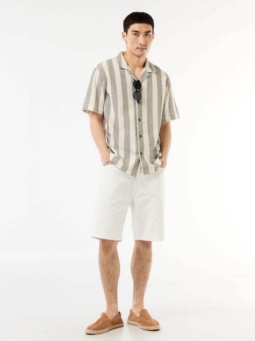 Chemise manches courtes en maille crochet - Kiabi