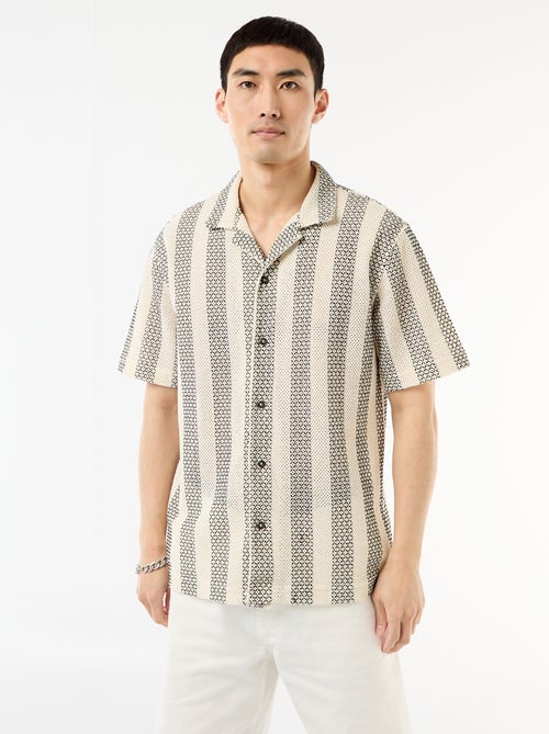 Chemise manches courtes en maille crochet - Kiabi