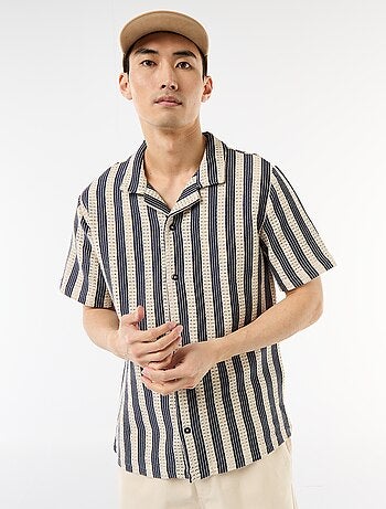 Chemise manches courtes en maille crochet