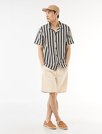 Chemise manches courtes en maille crochet