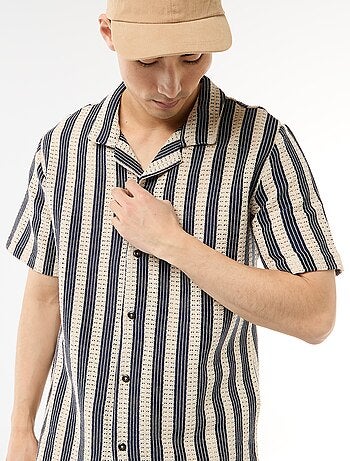 Chemise manches courtes en maille crochet