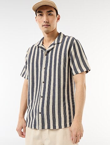 Chemise manches courtes en maille crochet