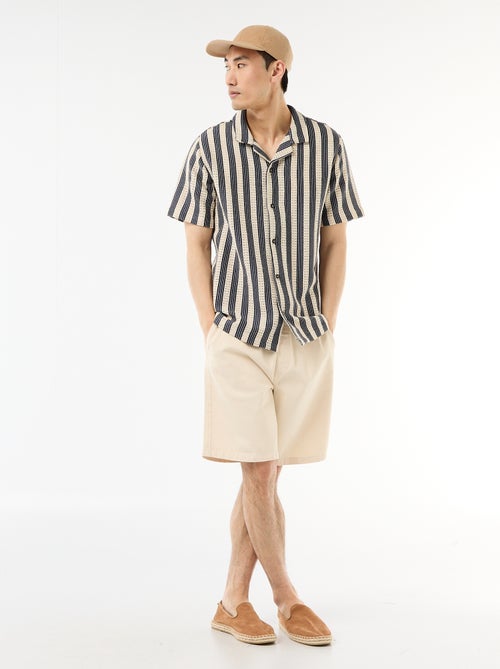 Chemise manches courtes en maille crochet - Kiabi