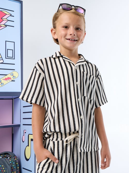 Chemise manches courtes en maille crochet - Kiabi