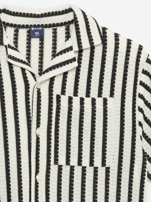 Chemise manches courtes en maille crochet - Kiabi