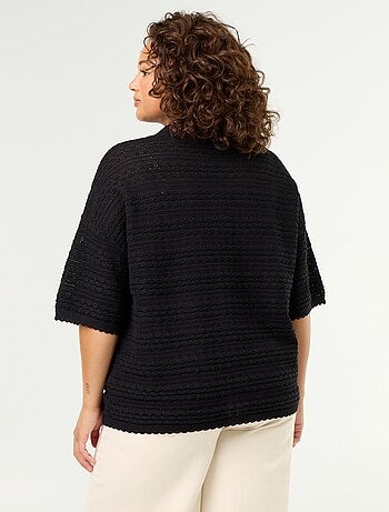 Chemise manches courtes en maille crochet