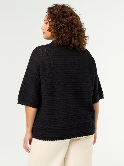 Chemise manches courtes en maille crochet - Kiabi Chemise manches courtes en maille crochet - Kiabi
