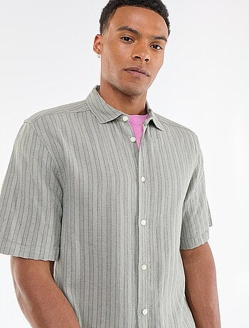 Chemise manches courtes en maille crochet