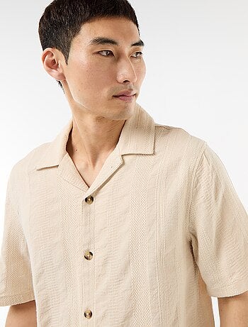 Chemise manches courtes en maille fantaisie