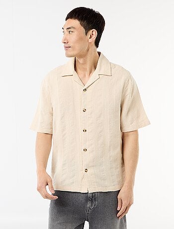 Chemise manches courtes en maille fantaisie