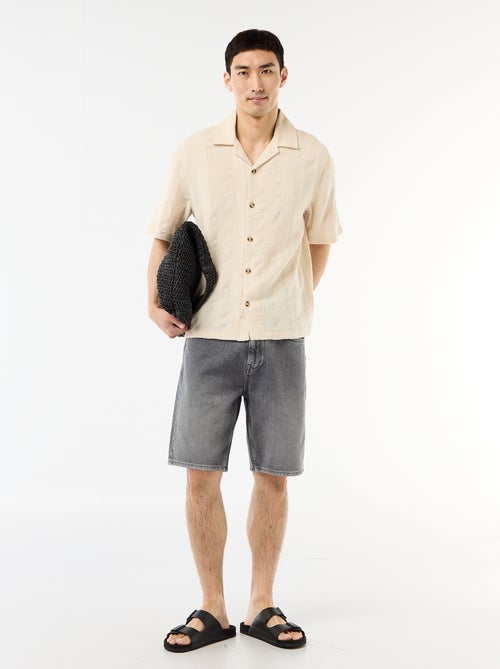 Chemise manches courtes en maille fantaisie - Kiabi