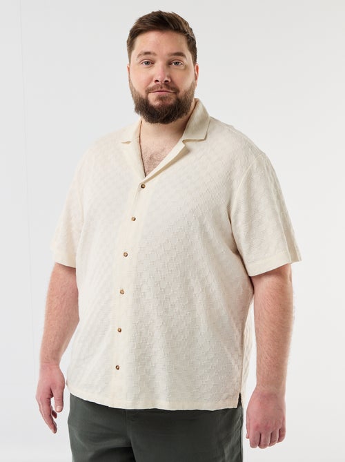 Chemise manches courtes en maille fantaisie - Kiabi