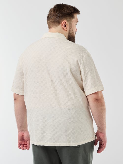 Chemise manches courtes en maille fantaisie - Kiabi