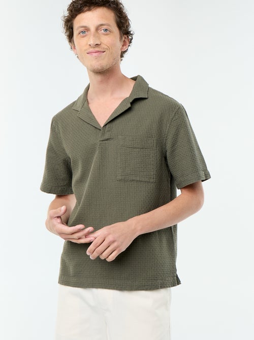 Chemise manches courtes en maille fantaisie - Kiabi