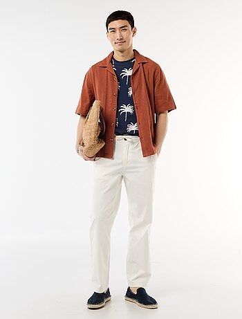 Chemise manches courtes en maille fantaisie