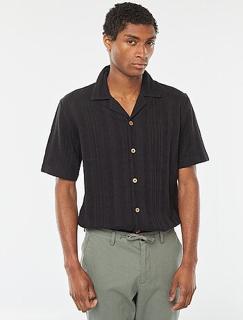 Chemise manches courtes en maille fantaisie