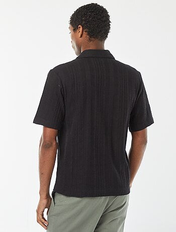 Chemise manches courtes en maille fantaisie