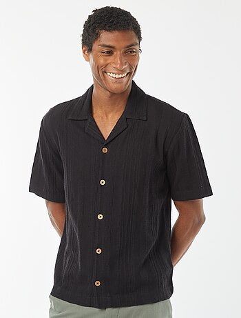 Chemise manches courtes en maille fantaisie