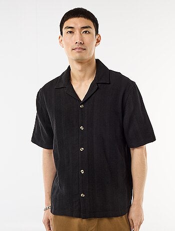 Chemise manches courtes en maille fantaisie