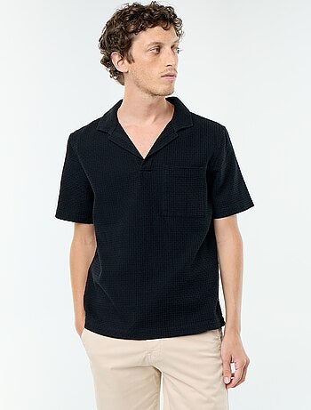 Chemise manches courtes en maille fantaisie