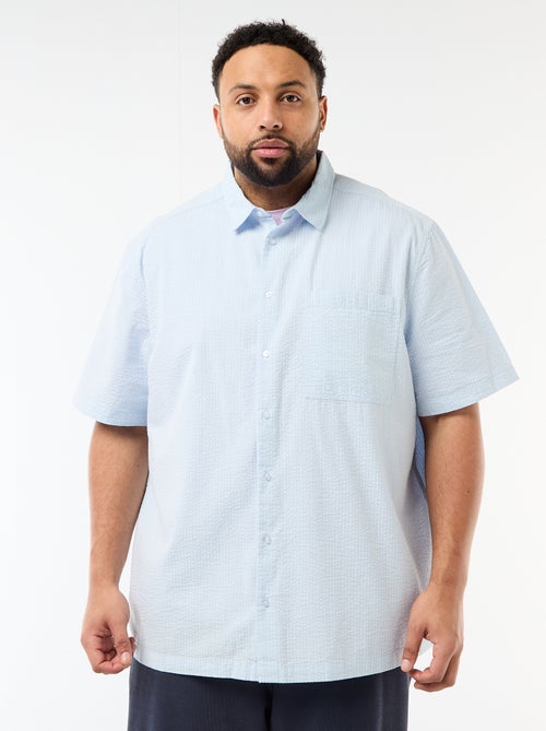 Chemise manches courtes en matière crépon - Kiabi