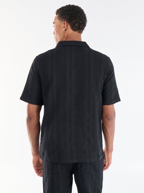 Chemise manches courtes en matière fantaisie - Kiabi