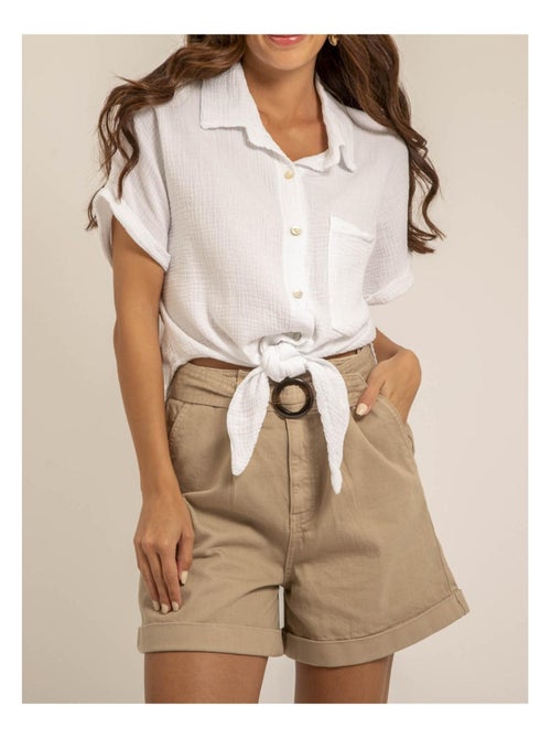 Chemise manches courtes gaze de coton odette - Kiabi