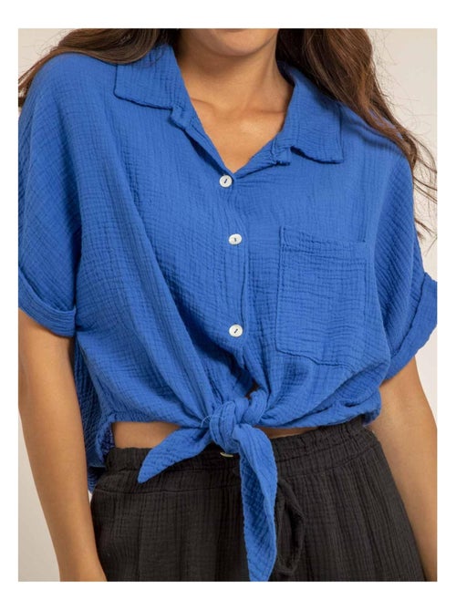 Chemise manches courtes gaze de coton odette - Kiabi