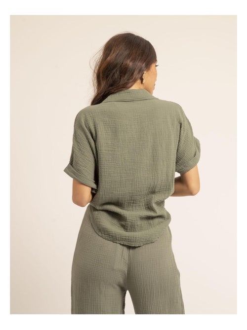 Chemise manches courtes gaze de coton odette - Kiabi