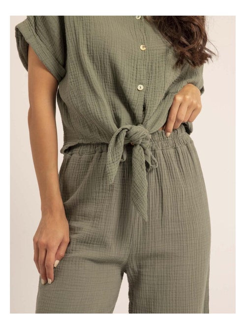 Chemise manches courtes gaze de coton odette - Kiabi