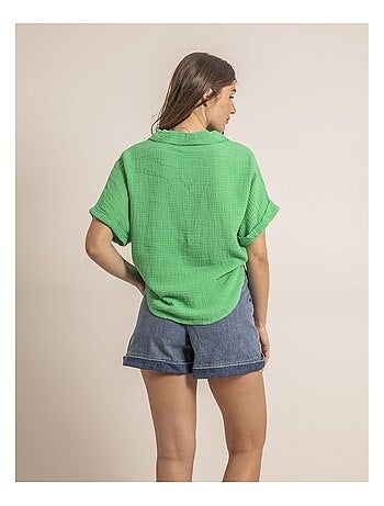 Chemise manches courtes gaze de coton odette