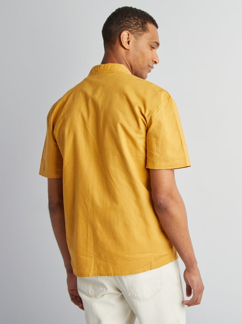 Chemise manches courtes Jaune - Kiabi
