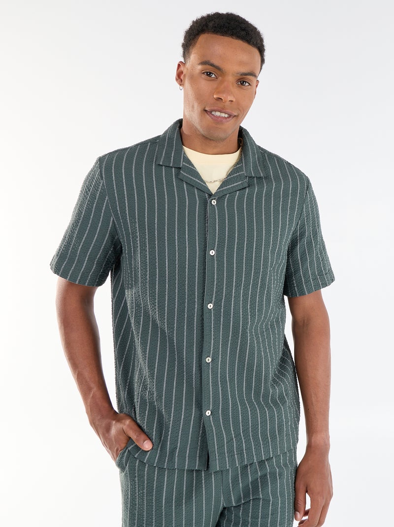 Chemise manches courtes Kaki - Kiabi