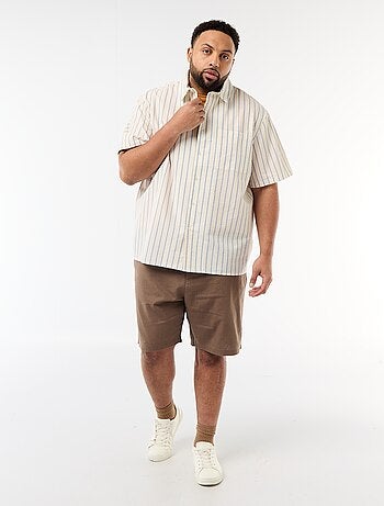 Chemise manches courtes légère à rayures