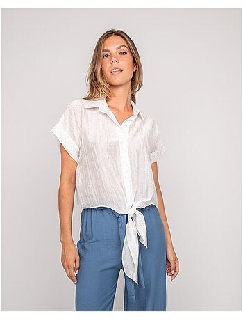 Chemise manches courtes lurex onyx