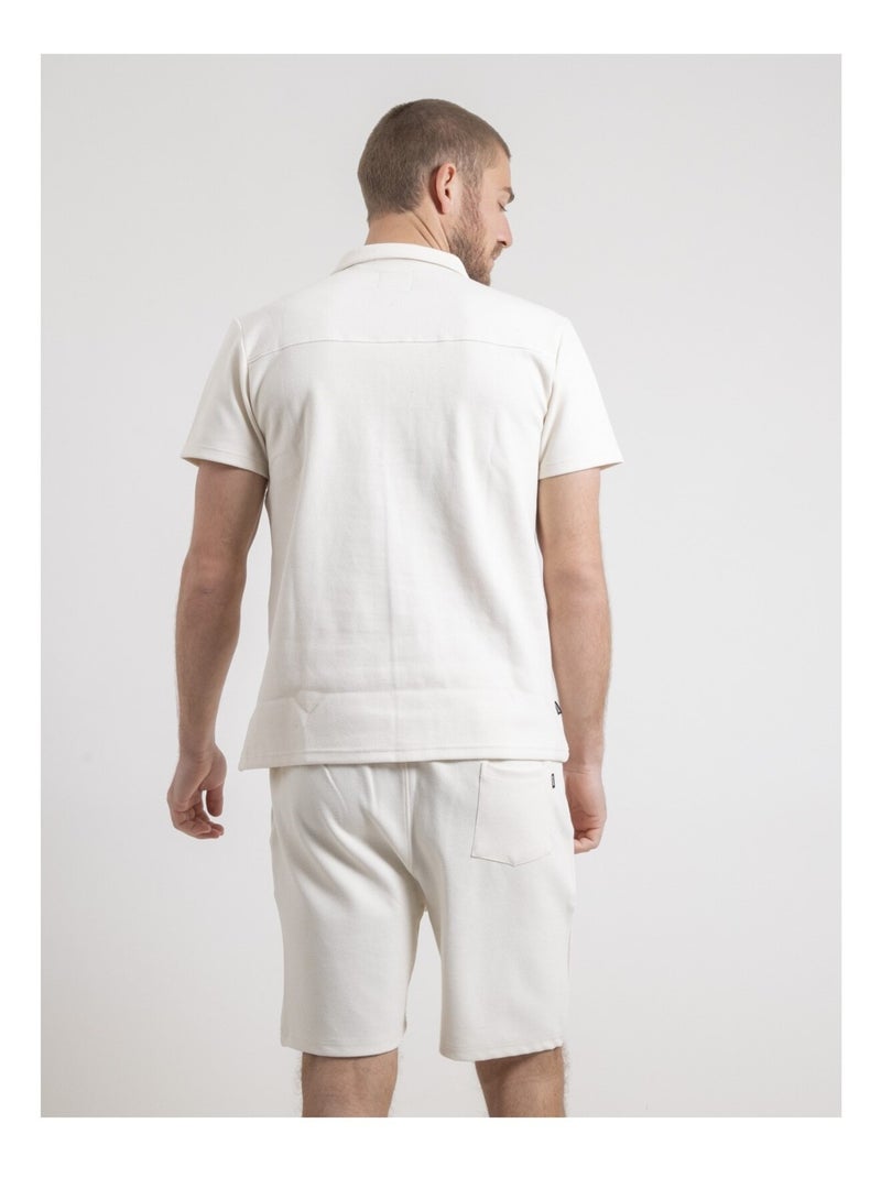 Chemise manches courtes maille coton datacuba Beige - Kiabi