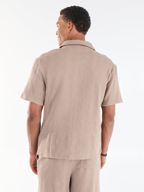 Chemise manches courtes maille jacquard - Kiabi Chemise manches courtes maille jacquard - Kiabi