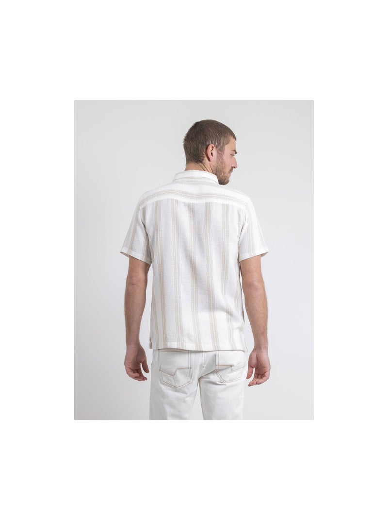 Chemise manches courtes motifs doulittle Beige - Kiabi
