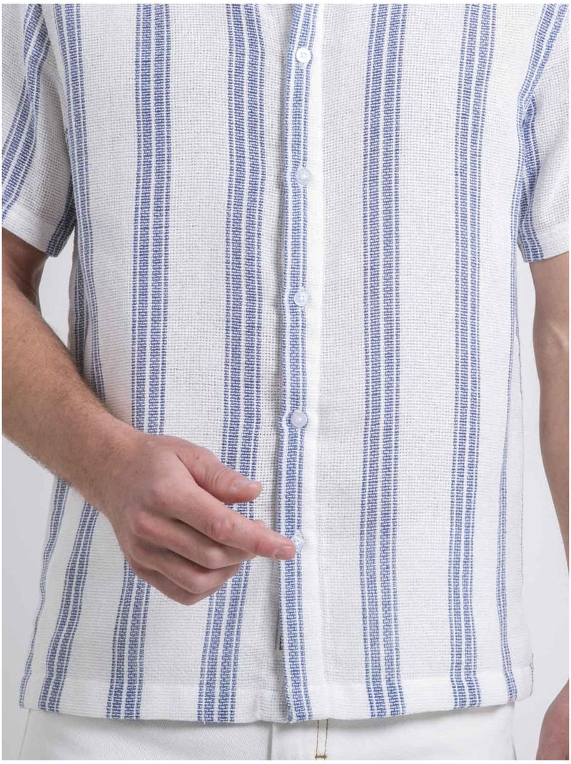 Chemise manches courtes motifs doulittle Bleu - Kiabi