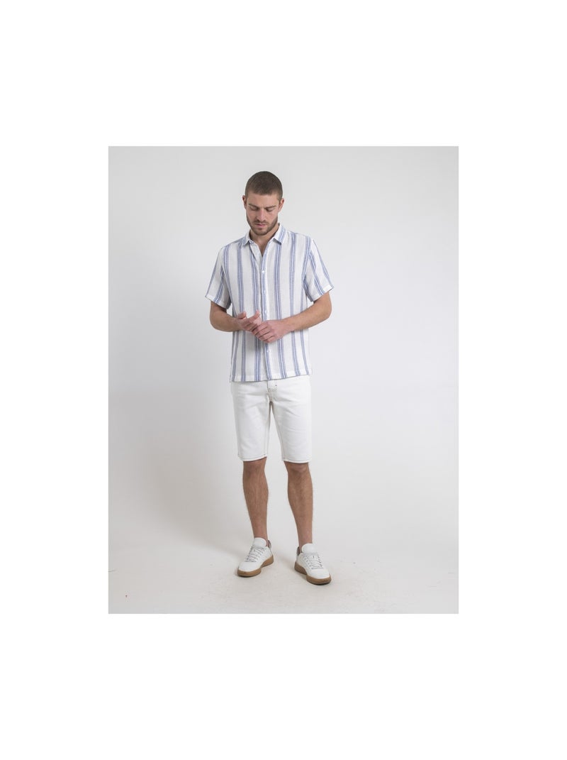 Chemise manches courtes motifs doulittle Bleu - Kiabi