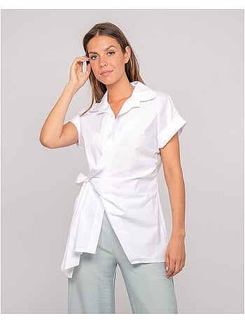 Chemise manches courtes nouée coté omerva