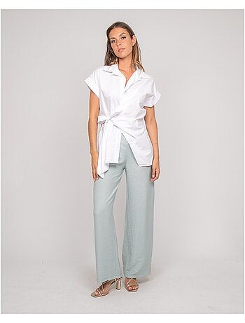 Chemise manches courtes nouée coté omerva