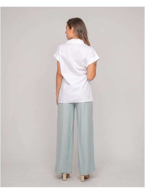 Chemise manches courtes nouée coté omerva - Kiabi Chemise manches courtes nouée coté omerva - Kiabi