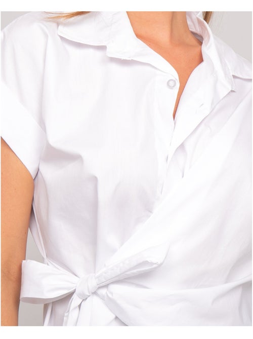 Chemise manches courtes nouée coté omerva - Kiabi Chemise manches courtes nouée coté omerva - Kiabi
