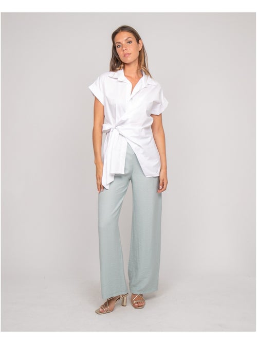 Chemise manches courtes nouée coté omerva - Kiabi Chemise manches courtes nouée coté omerva - Kiabi