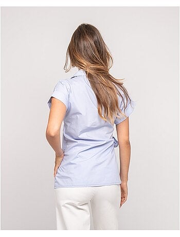 Chemise manches courtes nouée coté omerva