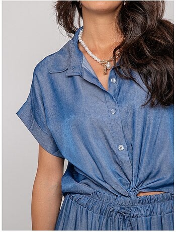 Chemise manches courtes nouée omerlie
