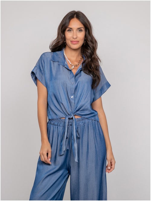 Chemise manches courtes nouée omerlie - Kiabi Chemise manches courtes nouée omerlie - Kiabi