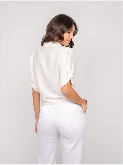 Chemise manches courtes nouée ovelie - Kiabi