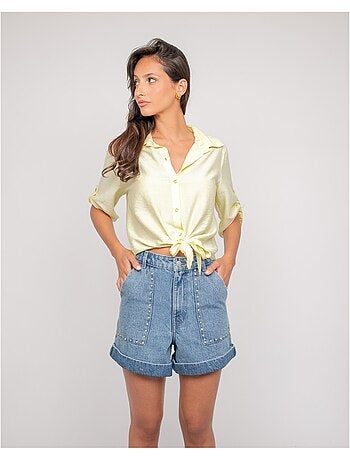 Chemise manches courtes nouée ovelie